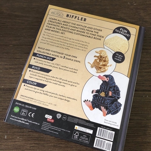 Incredi builds: Fantastic Beasts & Where to find Them: Niffler wood art & book - Picture 2 of 4